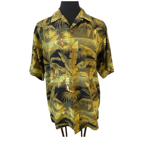 Tommy Bahama Mens Fun Money Banana Silk Hawaiian Shirt - Picture 2 of 8